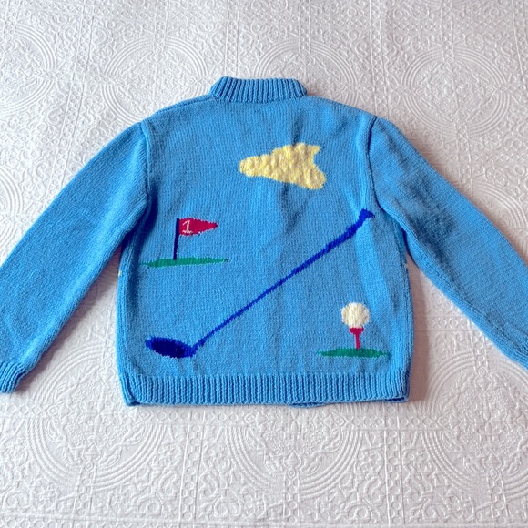 Vintage hand made knit gold cardigan size small - Picture 10 of 11